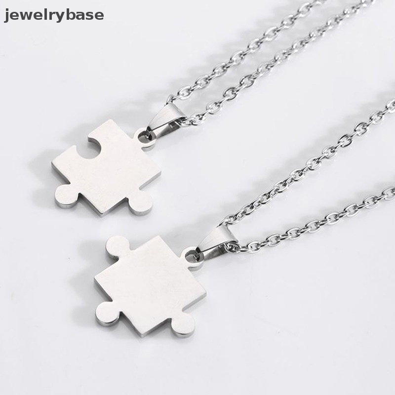 [jewelrybase] 1pasang Kalung Liontin Puzzle Pasangan Kekasih Untuk Wanita Pria Butik Baru