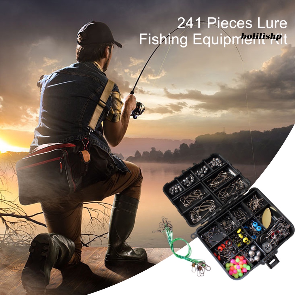 Bo-1 Set Memancing Kombinasi Kit Kaya Variasi Multi-grid Angling Penutup Transparan 241buah Set Aksesoris Memancing Dengan Tackle Box Outdoor Supply