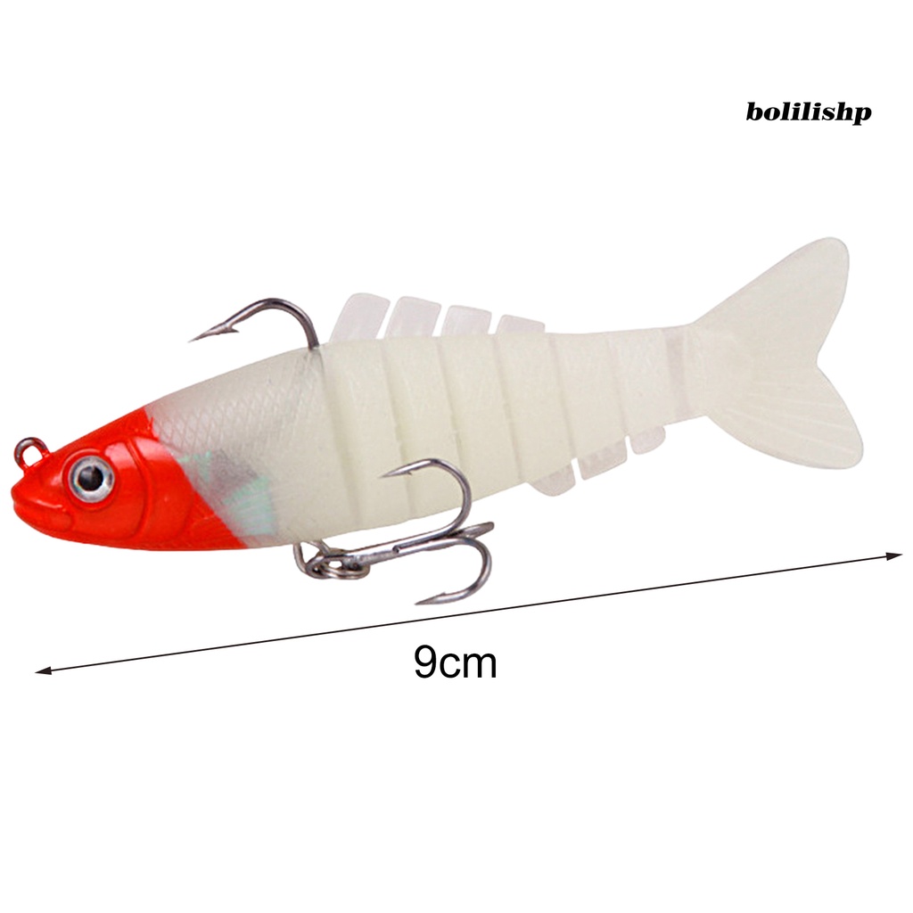 Bo-9cm17g Pemikat Pancing 3D Fisheye Tajam Kait Meningkatkan Laju Ikan Tahan Lama Desain Simulasi Warna-Warni Bersambung Realistis Multi Bagian Umpan Lembut Umpan Pancing