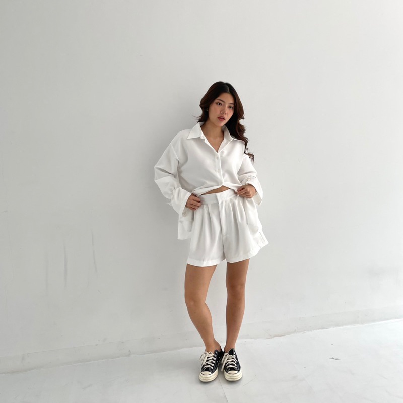 BEFAST - ZRX KEMEJA WANITA OLIV / KEMEJA VENICA SHIRT / HEM Polos Formal / Pakaian Wanita Kerja Casual / Outfit Ala Korean Style / Kemeja Oversize Lengan Panjang / Fashion kekinian Remaja ABG Trendy