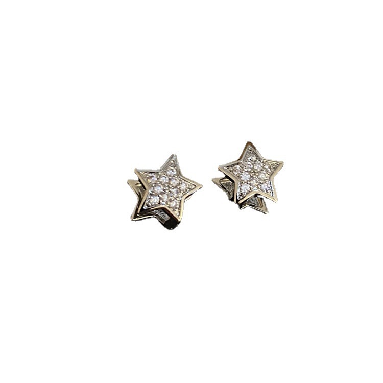 6pcs Set Anting Bintang Zirkon Elegan Untuk Wanita Hypoallergenic Fashion Piercing Stud Earring Perhiasan Aksesoris