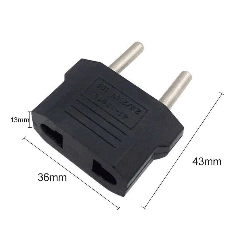 Adaptor Konversi Steker 2 pin Portable US To EU/Converter Colokan Peralatan Listrik Praktis/Konektor Charger Soket Rumah