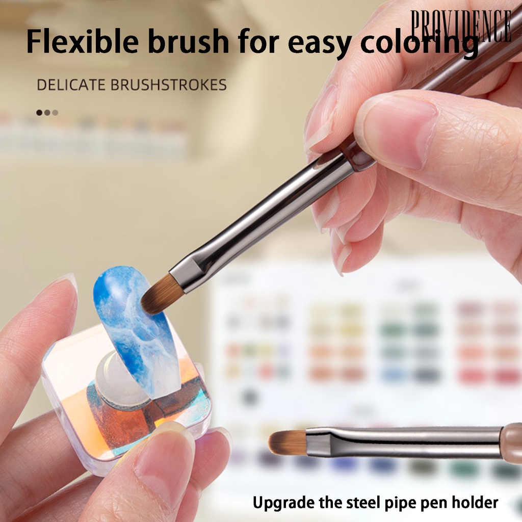 Providence 5Pcs Nail Art Brushes Bulu Lembut Pegangan Ergonomis Dapat Digunakan Kembali Tidak Menggeser Beberapa Bentuk Ujung UV Gel Ekstensi Tukang Kuas Lukisan Pena Kuku Perlengkapan Kuku