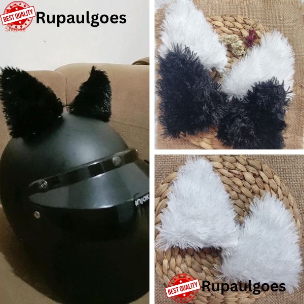 COD ⚡ Authentic Kuping kucing helm bulu korea (2pc) ∣ Kuping kucing helm full bulu depan belakang lu