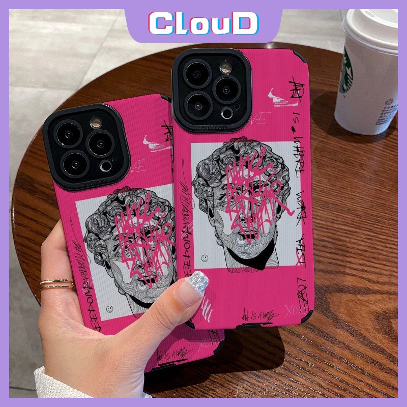 Casing Ponsel Compaitble Untuk IPhone 7Plus Xr11 13 14 12 Pro Max7 8 Plus X XS Max Ins Graffiti Great Art Aesthetic David Shockproof Mewah Tekstur Kulit Lembut Silikon Cover