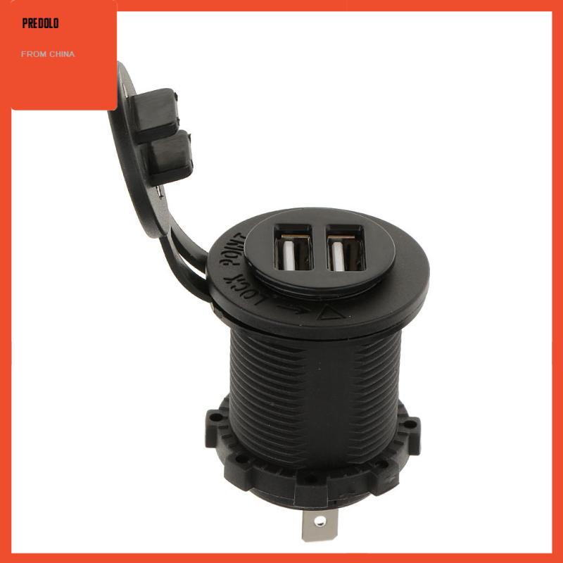 [Predolo] 12v 4.2Amp Dual USB Charger Socket Boat Mobil Waterproof Panel Mount Outlet