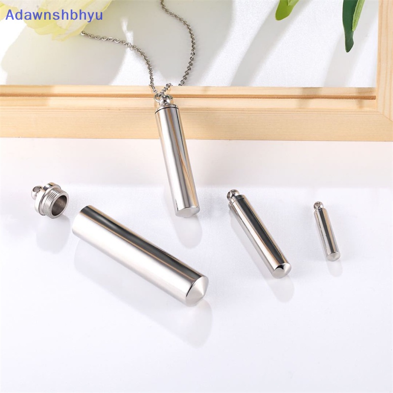 Adhyu Botol Stainless Steel Cremation jewelry Tabung Silinder Abu Guci Liontin Kalung ID