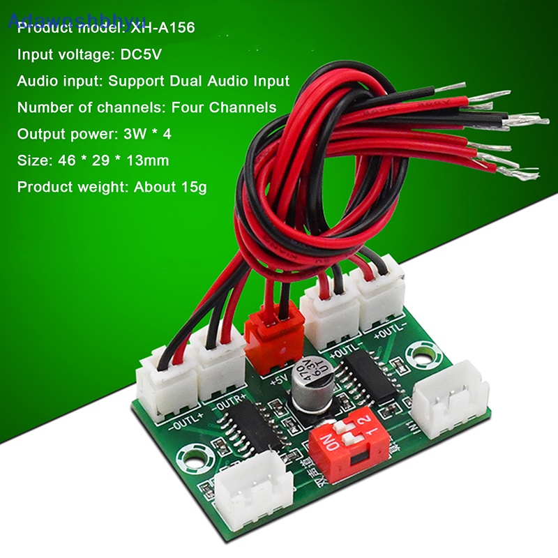 Adhyu Mini PAM8403 Digital Audio Amplifier Board 4channel 3W*4 DC 5V Suara Stereo ID