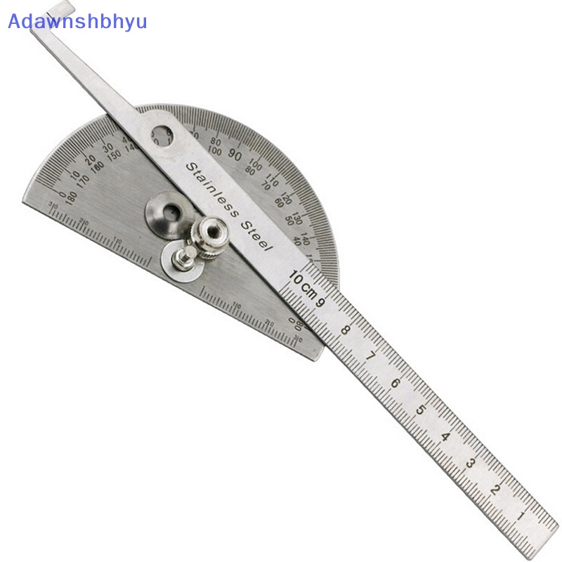 Adhyu 100mm Stainless 0-180 Degree Steel Busur Derajat Angle Finder Arm Rule Alat Ukur ID