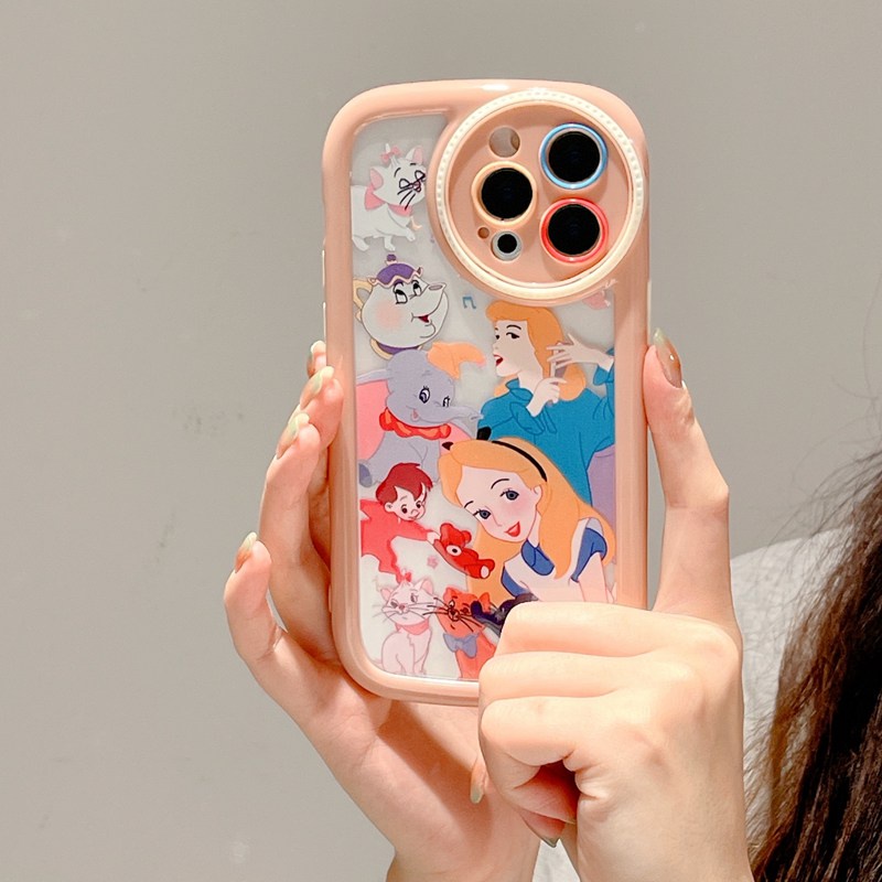 Camera Protect Cream Soft Case IPhone 11 13 12 14 PRO Max Phone Case for Women Girl Cute Snow White Princess