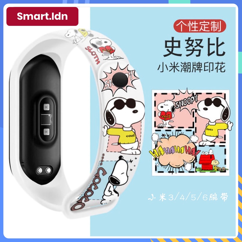 Tali Strap Silikon Motif Unik Custom untuk Xiaomi Mi band 3 4 5 6