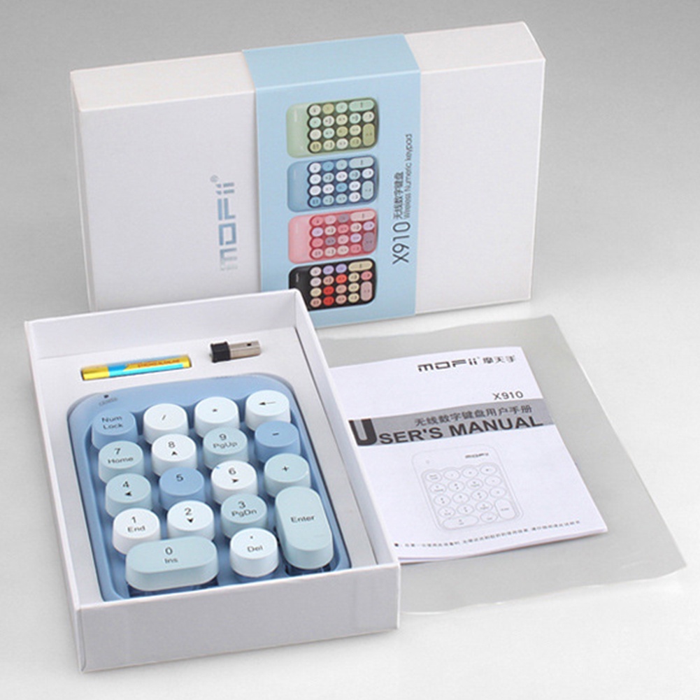 Wireless 2.4G Plug And Play Home Office Untuk PC Laptop 18 Tombol Periferal Komputer Keyboard Numerik