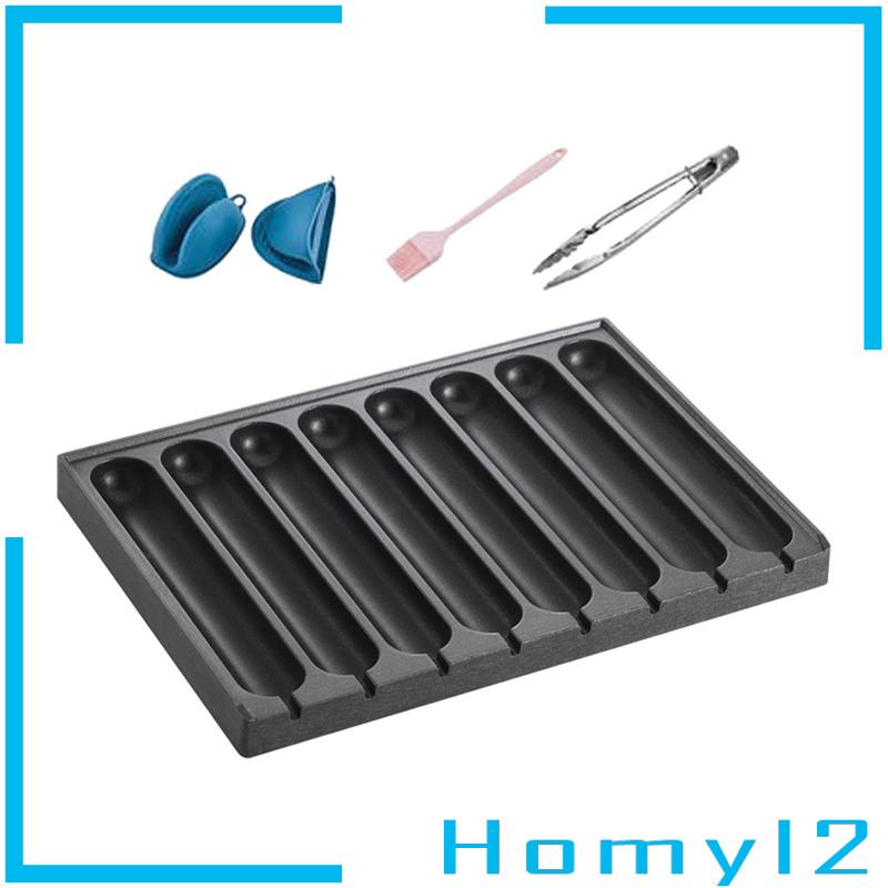 [HOMYL2] Panggangan Sosis Cooker Nonstick Persegi Panjang Grill Pan Untuk Baking Memasak Outdoor