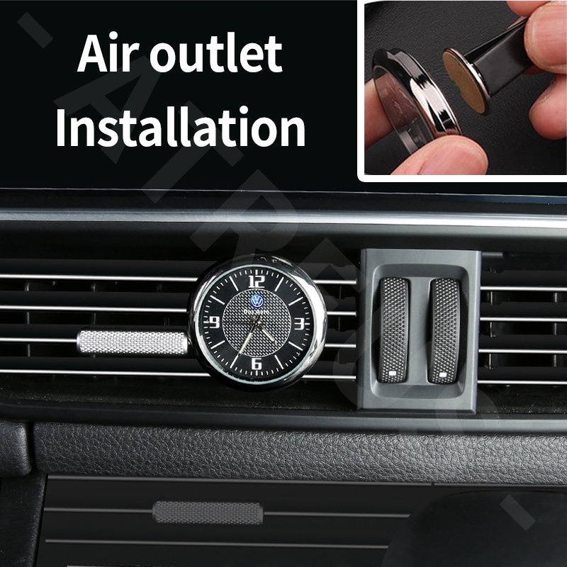 Jam Quartz Mini Mobil Volkswagen luminous Interior Center Console Vent Clock Decoration Untuk Polo Volkswagen T-cross Tiguan Allspace Golf Scirocco