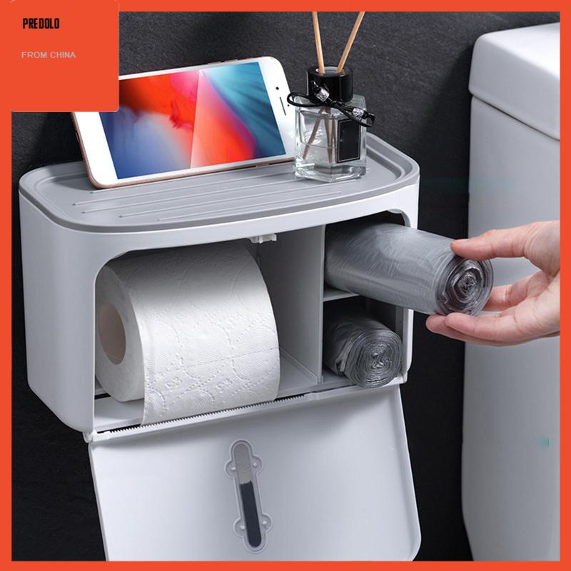 [Predolo] Kotak Tissue Tempel Dinding Punch Free Tempat Kertas Toilet Untuk Rumah