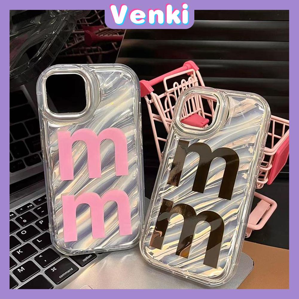 VENKI - For iPhone 11 iPhone Case Laser Reflective Transparent Phone Case TPU Soft Shockproof Airbag Case Protection Pink Letters Compatible with iPhone 14 13 Pro max 12 Pro Max