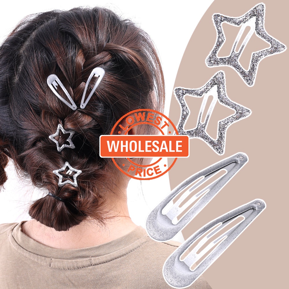 Grosir/y2k Style Women Hair Clip/Hot Girls Vintage Pentagram Star Hip Hop Hairpin/Ladies Simple Hair Pin/Jepit BB Cewek/Aksesoris Rambut Elegan