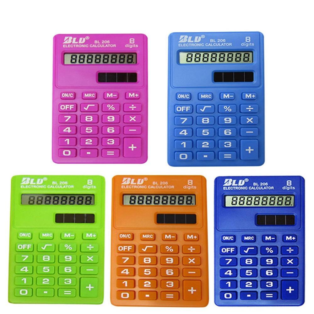 Mxbeauty Calculadora Portable Pencegah Jatuh Lembab-Bukti Bl-206 Daya Dua Arah Siswa Saku 8digit Display Perhitungan Aritmatika