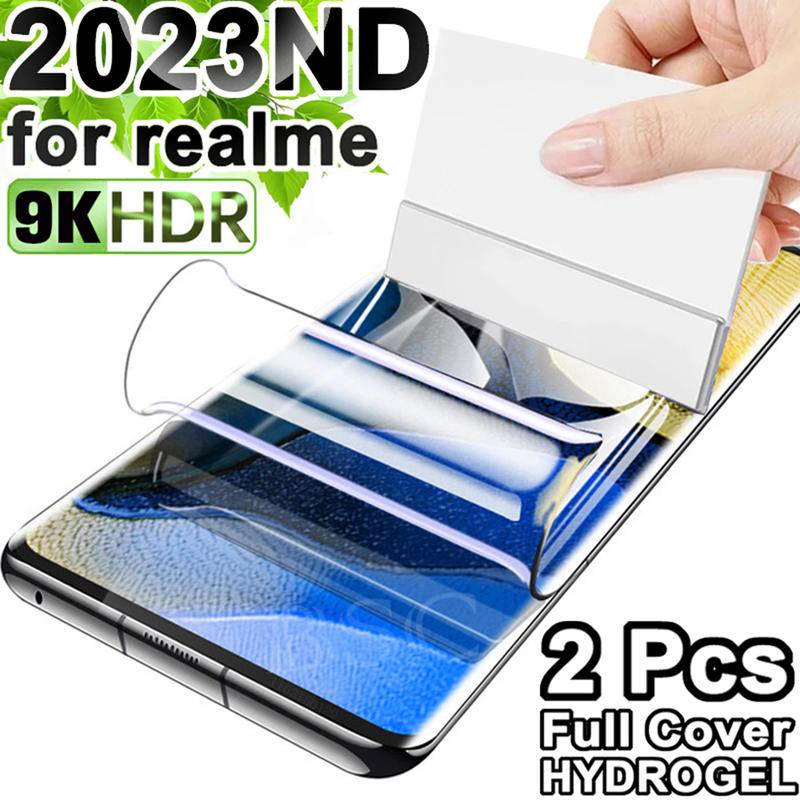 2pcs Full Cover Film Pelindung Layar Anti blue light Untuk OPPO Realme 11 10 9 8 7 6 5 3 2 Pro Plus Film Hydrogel Bening Untuk Realme 10T 10S 9i 8i 8S 7i 6S 6i 5S 5i 3i