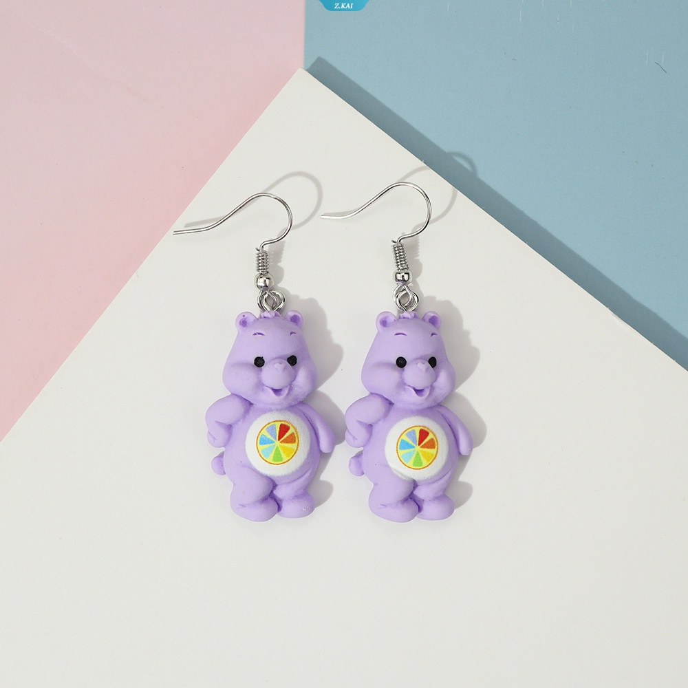 Mode Baru Resin Gummy Bear Menjuntai Anting-Anting Kartun Hewan Teddy Bear Anting Kreatif Drop Perhiasan Hadiah [ZK]