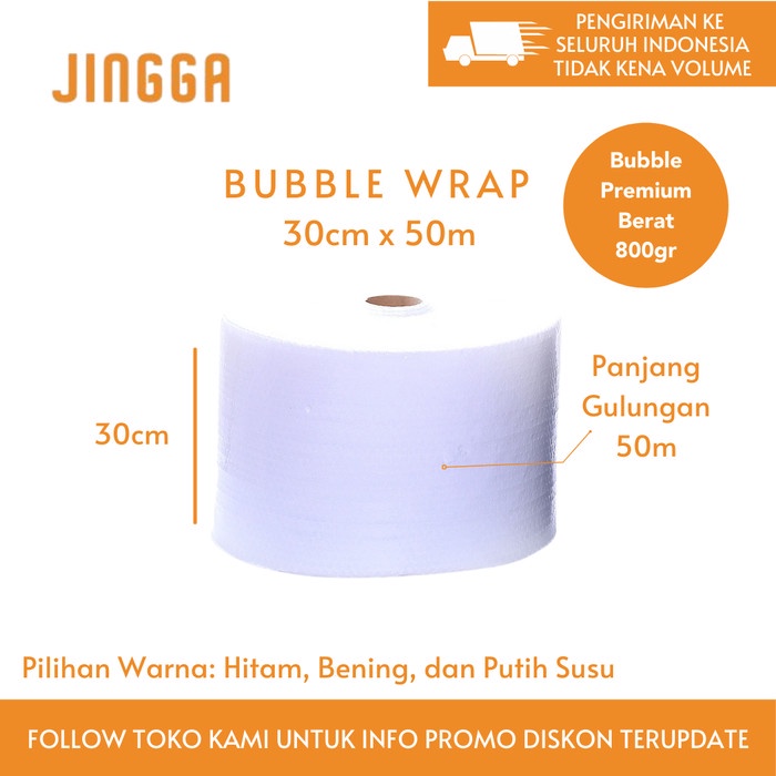 

Terlaris[COD] Bubble Wrap Bening (30cm x 50m) - Bening