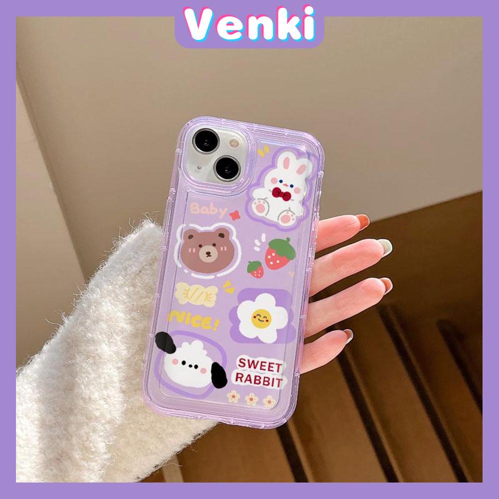 VENKI - For iPhone 11 Case Clear Phone Case TPU Soft Case Airbag Shockproof Protection Camera Cute Bear Bunny Compatible with iPhone 14 13 Pro Max iPhone 12 Pro Max XR XS 7 8Plus