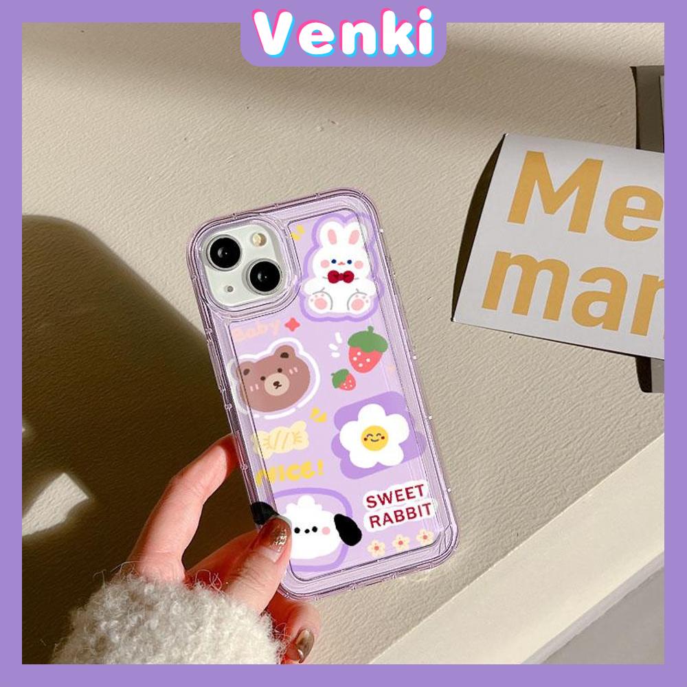 VENKI - For iPhone 11 Case Clear Phone Case TPU Soft Case Airbag Shockproof Protection Camera Cute Bear Bunny Compatible with iPhone 14 13 Pro Max iPhone 12 Pro Max XR XS 7 8Plus