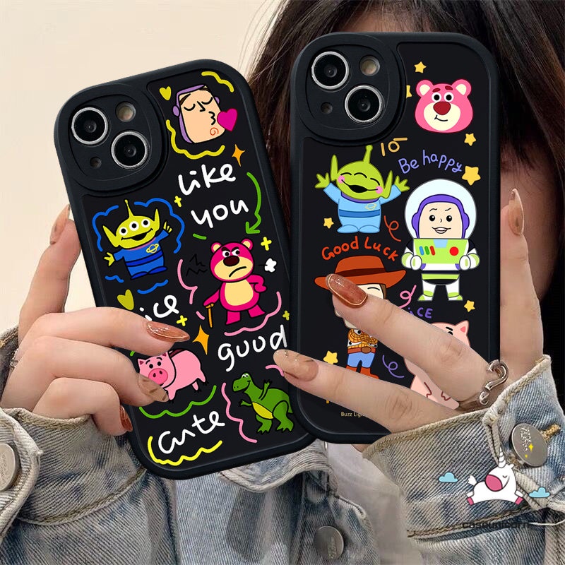 Kartun Toy Story Strawberry Bear Case Redmi Note11 9Pro 10Pro 9s 9 8 10 10s 11 Pro+11s 8 Redmi 12C A1 10C 9 10A 9C 10 9T 9A Mi 11T 12 POCO M3 F4 X3 NFC Pro Lucu Soft Cover Alien