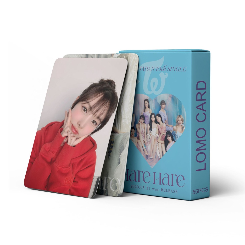 55pcs /box TWICE Album HARE HARE Photocards 10th Jepang Single Lomo Card Kpop Postcards
