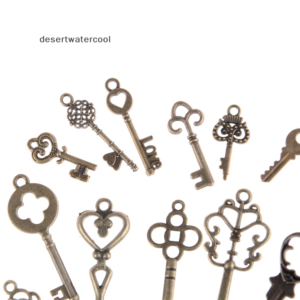 Deid 13pcs Mix Perhiasan Antik Vintage Old Look Skeleton Keys Tone Ch Liontin Martijn