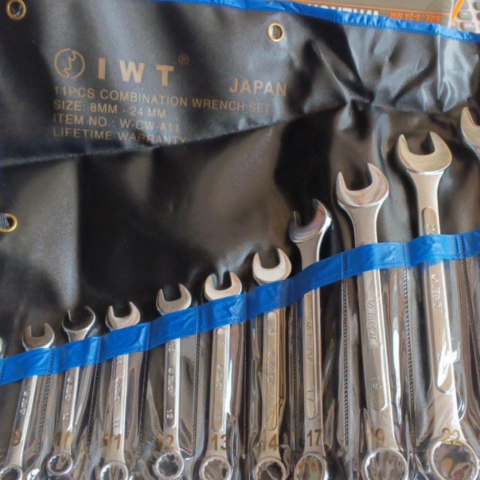 KUNCI RING PAS SET COMBINATION 11PCS 8-24mm IWT