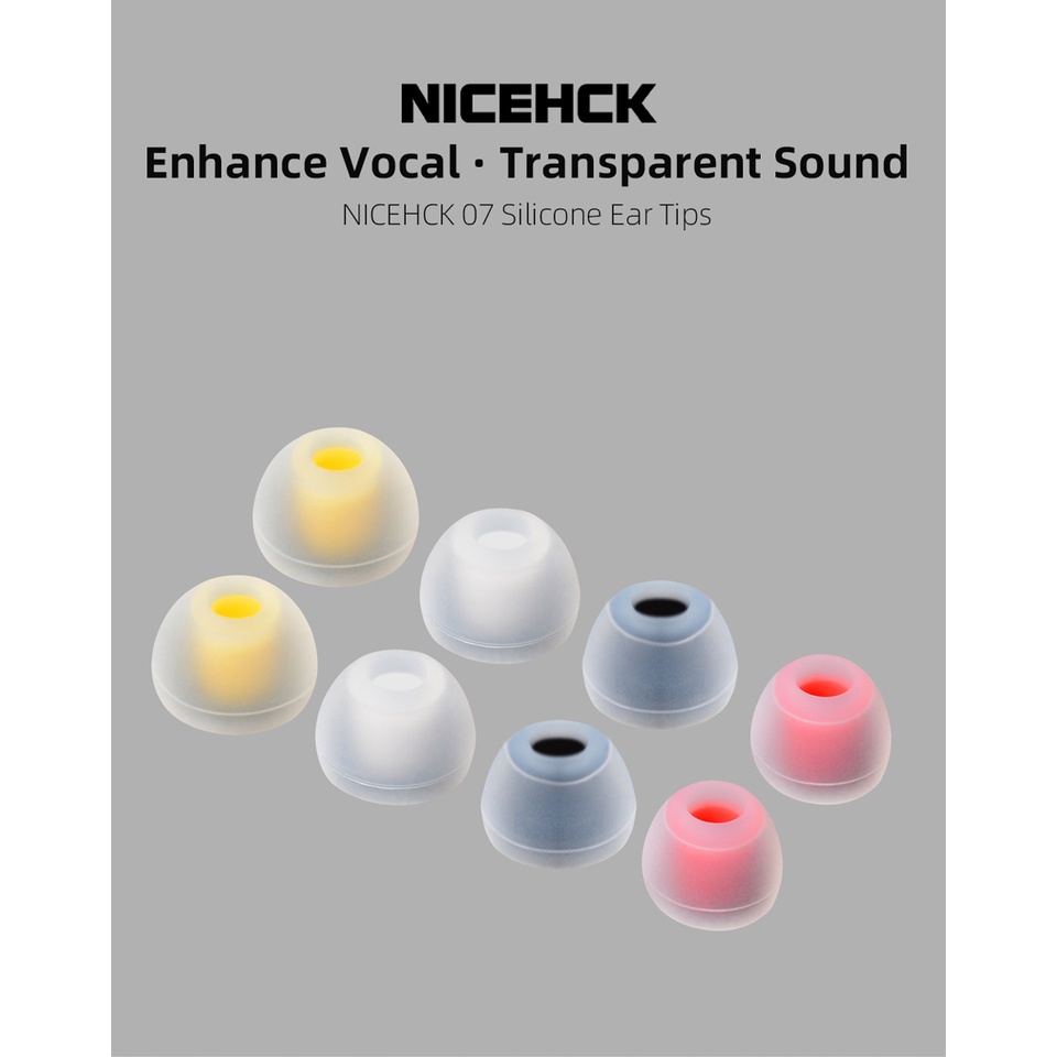 Nicehck07kebisingan Isolasi Silicone Ear Tips Lembut Aman Eartips Meningkatkan Vokal Untuk NX7 MK3 ASX ZSN ZS10 Pro ZSX In Ear Earphone