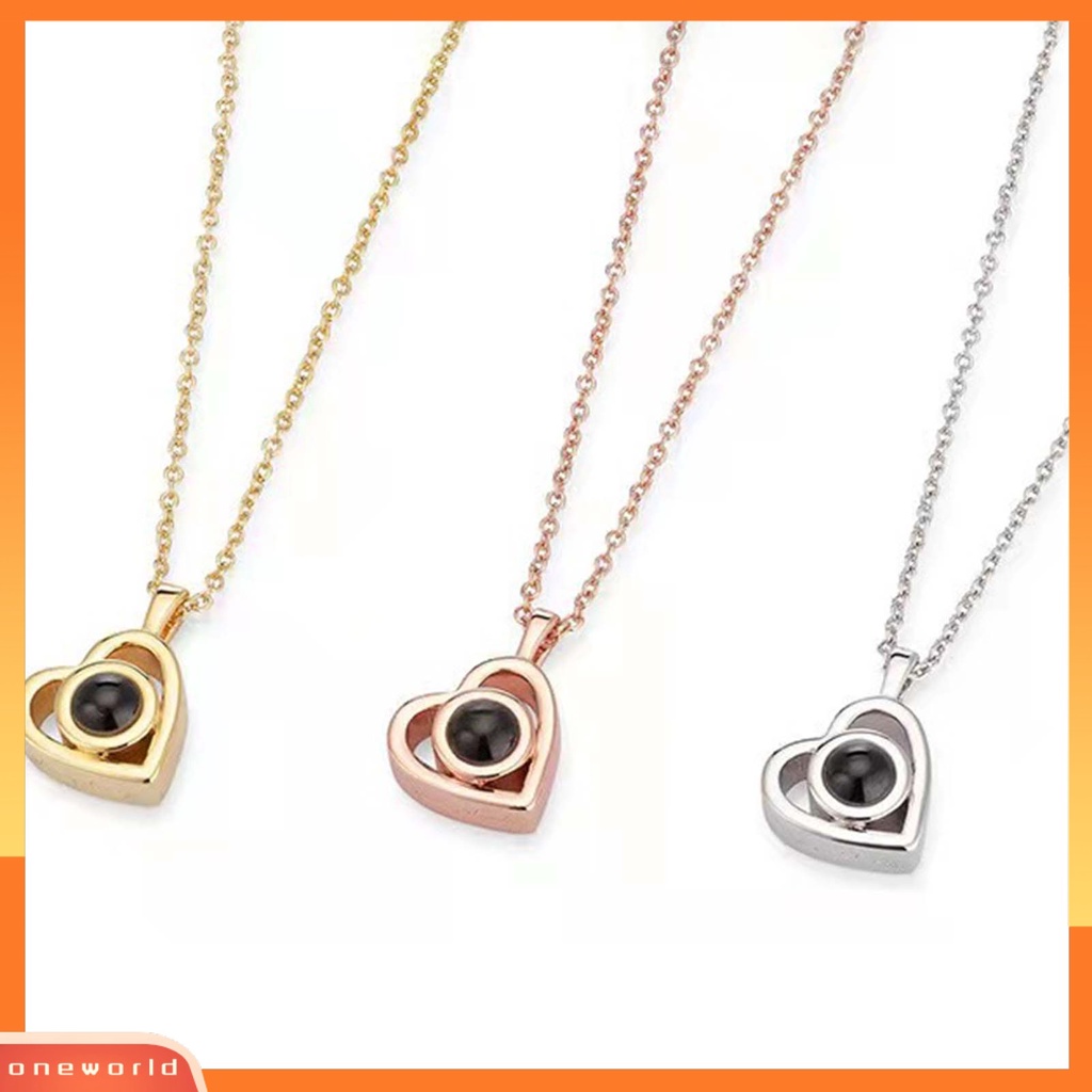 [ONE] Kalung Romantis Mudah Dipakai Alloy Valentines Day Heart Rantai Klavikula Untuk Pasangan