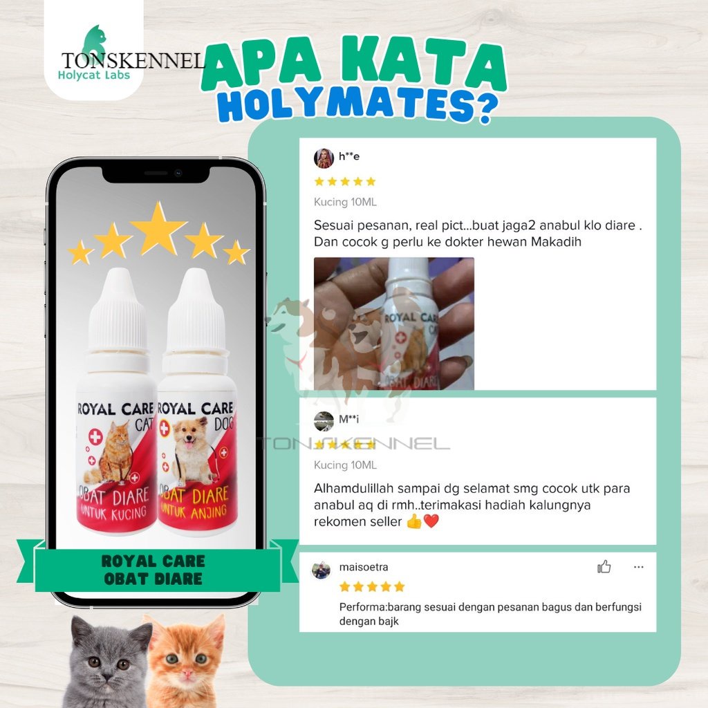 Obat Diare 30ml dan Mencret Ampuh Sembuh Murah untuk Kucing dan Anjing Royal Care Cat and Dog 30 ml