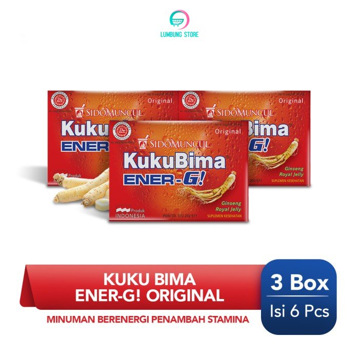 

Kuku Bima Ener-G Original 3x6's - Minuman Berenergi Penambah Stamina