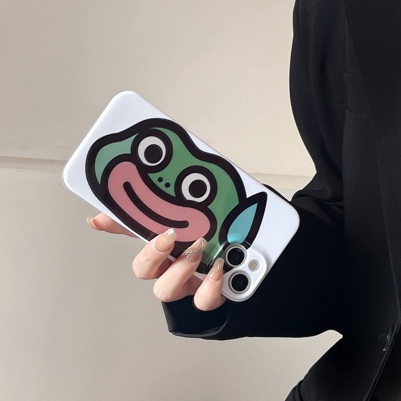 Cute Sweat Frog Pig Hard Plastic Case HP iP iPhone 14 + Plus X XS XR 11 12 13 Pro Max FTD Casing Apple