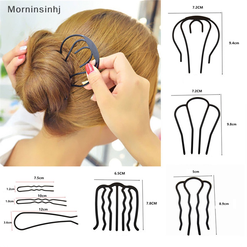 Mornin Sisir Sisipan Rambut Wanita Messy Bun Hair Pin Garpu Rambut Bentuk Gelombang Bahan Metal Untuk Pesta id