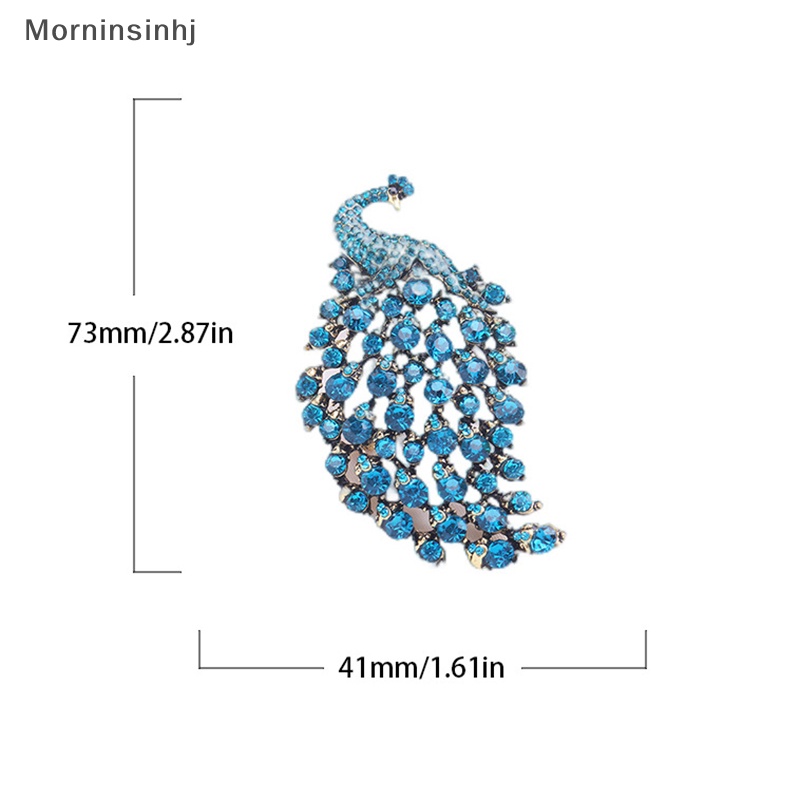 Mornin Fashion Berlian Imitasi Temperamen Merak Bros Untuk Wanita Pakaian Pesta Mantel Aksesoris Bros Pin Hadiah id