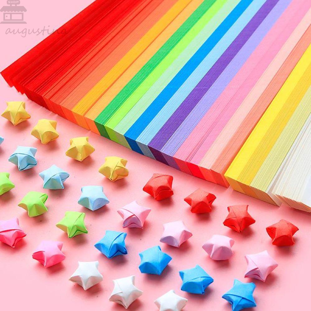 Agustina Origami Paper Gift Hand Fold Quilling Colorful DIY Kertas Sisi Strip