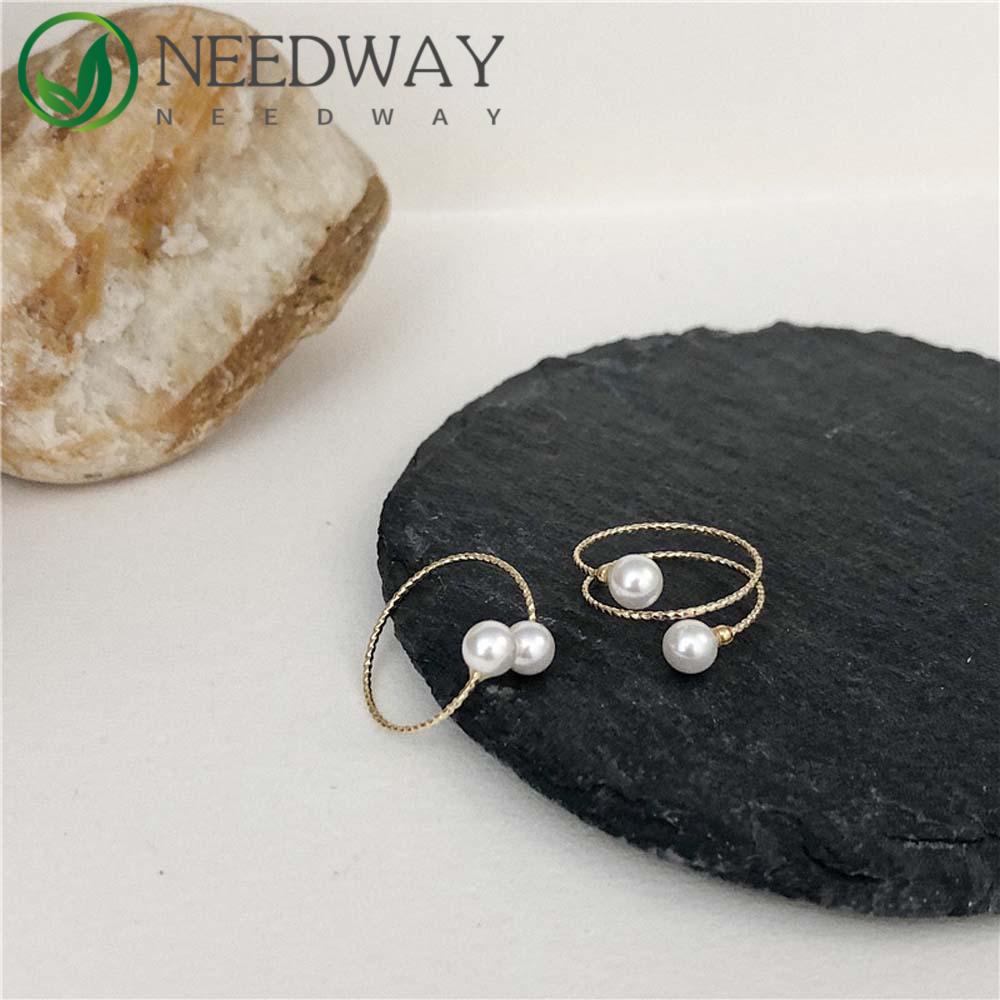 Needway   Cincin Terbuka Retro Sederhana Wanita Korea Alloy Zirkon Jari Rings