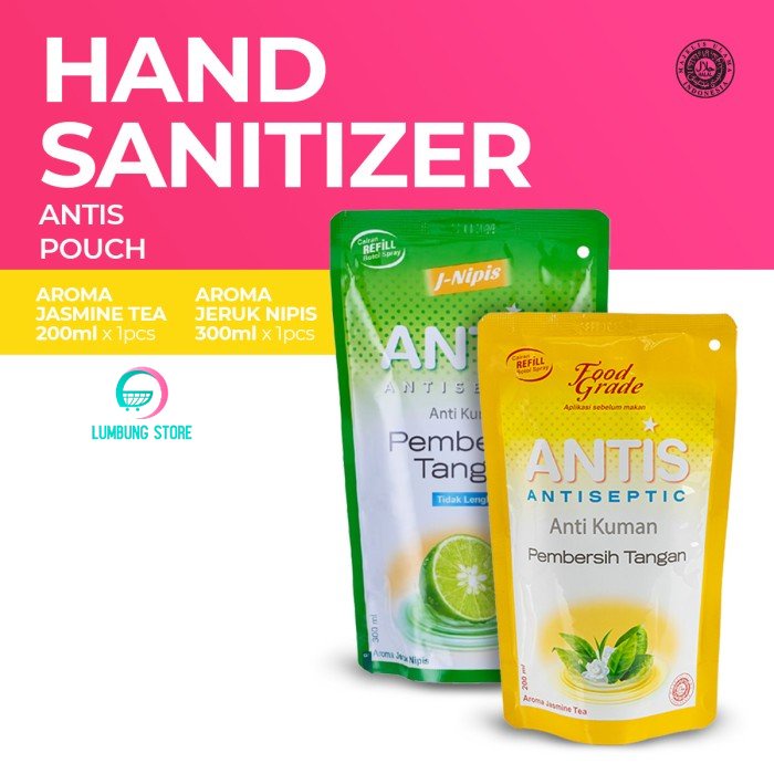 Antis Pouch Refill Jeruk Nipis 300 Ml dan Jasmine Tea 200 Ml
