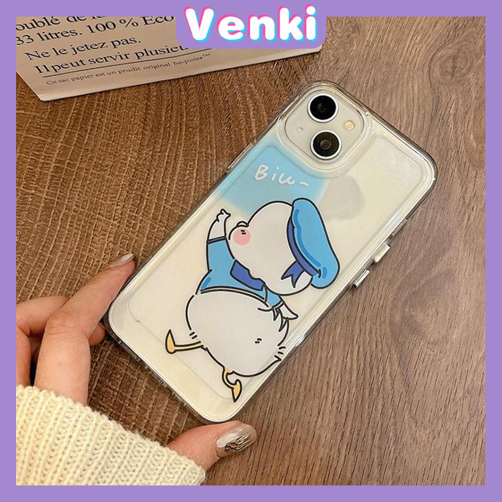 VENKI - Untuk iPhone 11 iPhone Case Bening Lubang Besar Space Case TPU Soft Case Shockproof Protection Camera Cute Duck Kompatibel dengan iPhone 14 13 Pro Max 12 Pro Max 11 Xr Xs Max 7 8