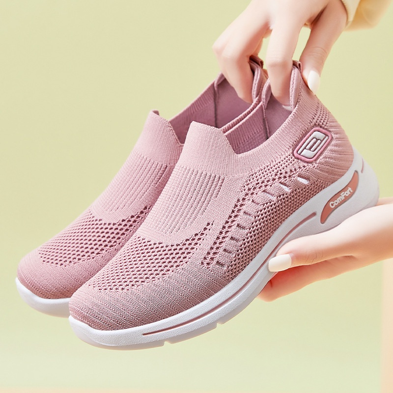 TOPGROSIR LV0279 Sepatu Kets Sneakers Tanpa Tali Wanita Import Sepatu Slip On Fashion Comfort Bergaris Nyaman Kekinian