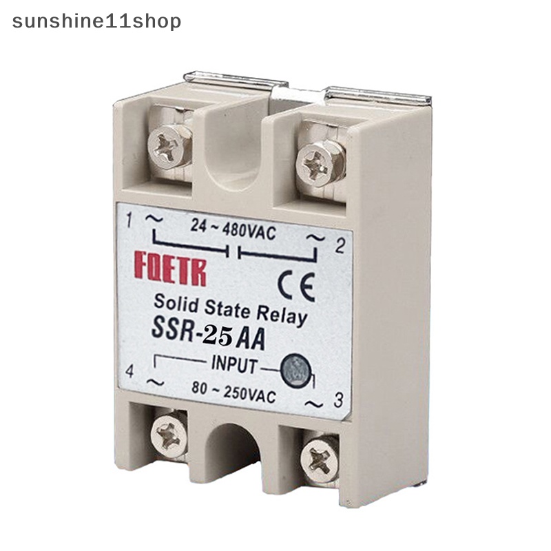 Sho DC Control AC SSR Shell Putih Single Phase Solid State Relay Tanpa Penutup Plastik SSR-25AA SSR-40AA SSR-60AA SSR-100AA Regulator Tegangan N