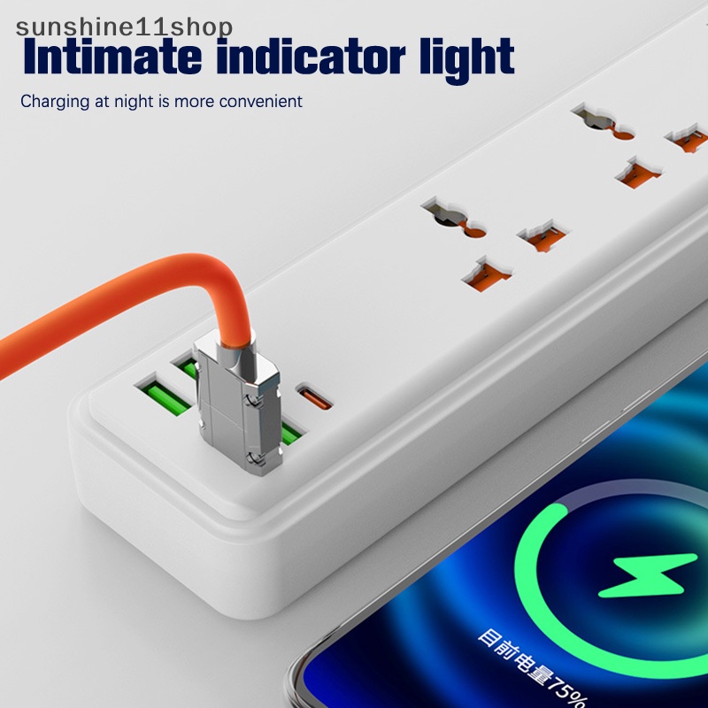 Sho 120W 6A Super Fast Charge Type-C Liquid Silicone Cable Quick Charge Kabel USB Untuk Xiaomi Huawei Samsung Pixel USB Bold Data Line N