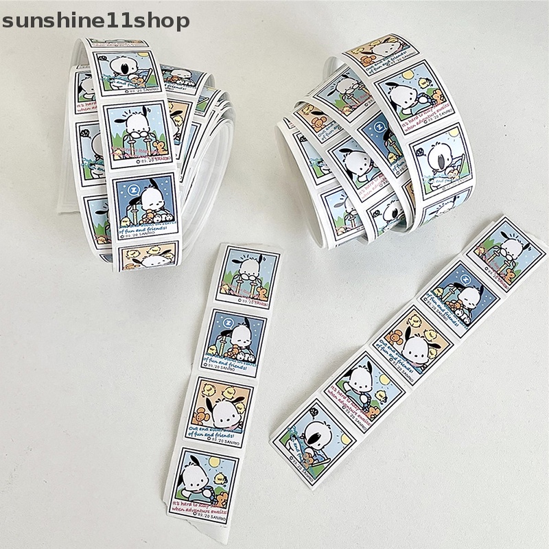 Sho 200stiker Kawaii Pochacco Film Sticker Travel Scene Tangan Akun Diy Goo Card Stiker Hias Kartun Lucu Seal Sticker N