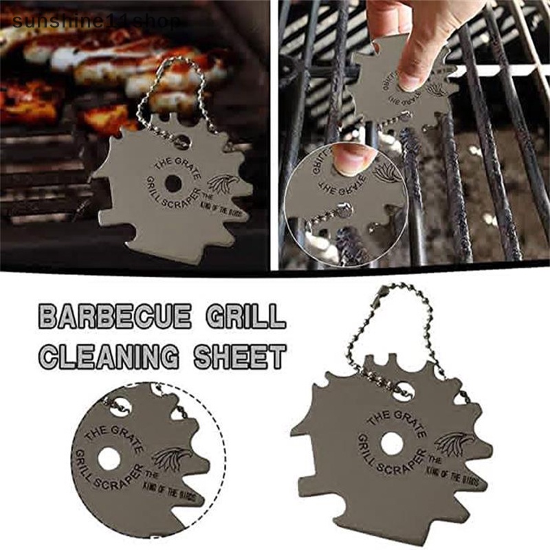 Sho Portable Metal BBQ Grills Parutan Pembersih Pembersih Barbekyu Scraper Scrubber Alat Panggang Pembersih Barbekyu Cleaning Grill Scraper N