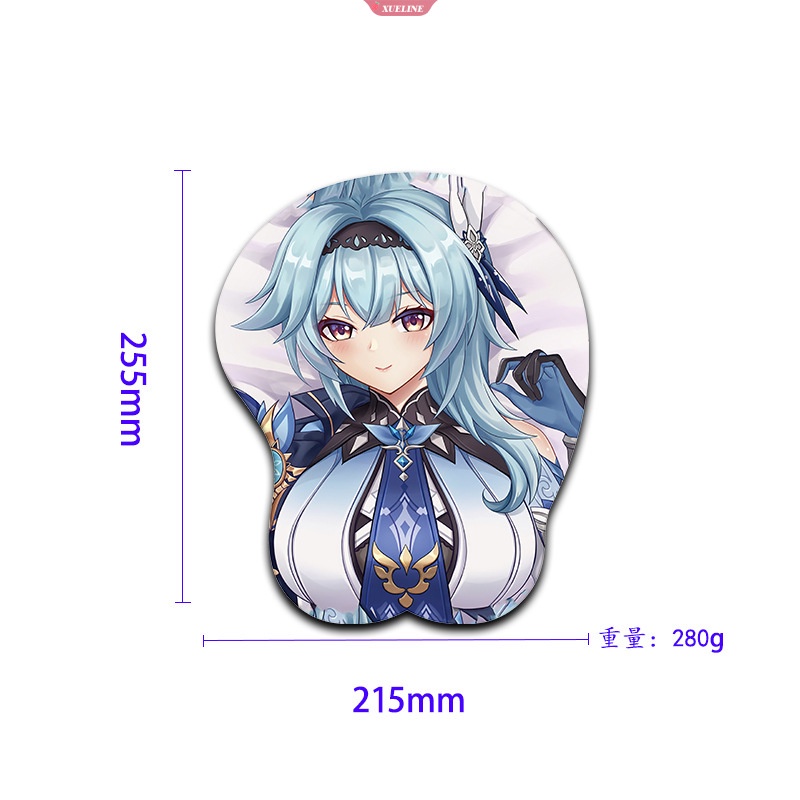 New Anime Genshin Impact Sexy Payudara Besar 3D Mouse Pad Lucu Manga Pad Dengan Pergelangan Tangan Oppai Silikon Gel Boobs Mat [ZXL]