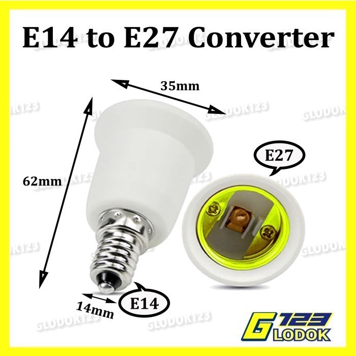 Konverter Fitting Lampu E14 ke E27 Cap Lamp Light Converter Adapter