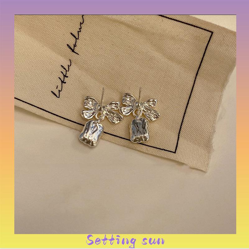 Anting Dasi Kupu-kupu Berlian Zircon Bow Stud Anting Fashion Korea Gaya Untuk Wanita TN